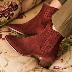 Sezane Jules Boots Burgundy NEW EuroSize39 US 8-8.5